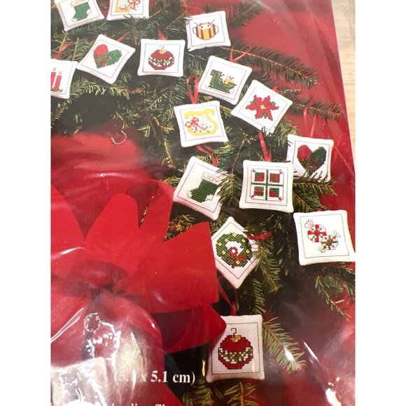 Janlynn Christmas Mini Ornaments Counted Cross Stitch Kit 24 Festive Designs - Picture 2 of 4